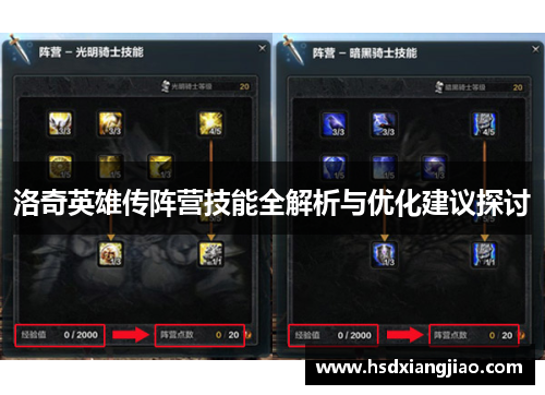 洛奇英雄传阵营技能全解析与优化建议探讨